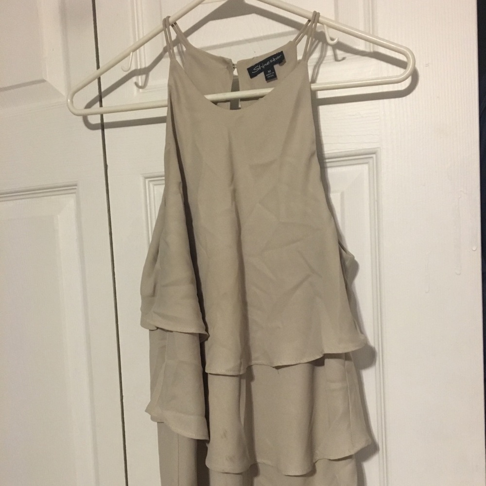 Beige Ruffle Blouse